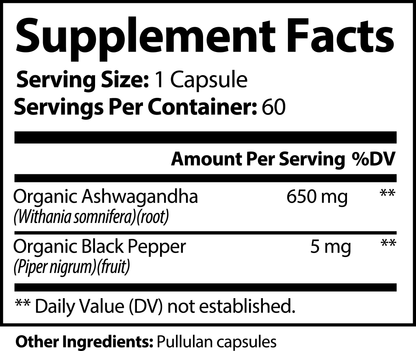 Ashwagandha+ with Black Pepper Capsules